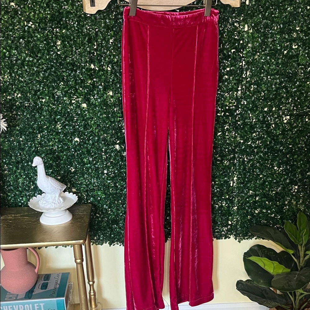 Pink Velvet Women's Flare Pants